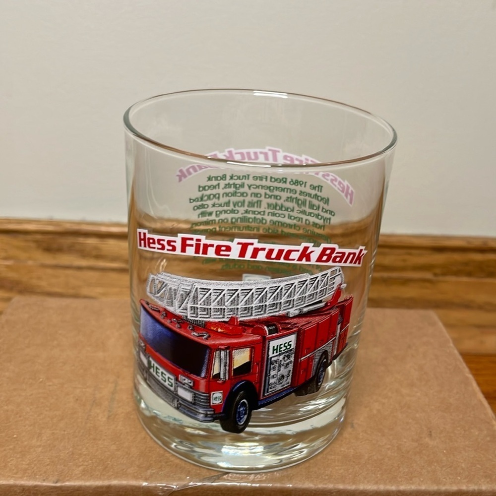 HESS Fire Truck Bank Drinking Glass-1996 Classic Truck Series